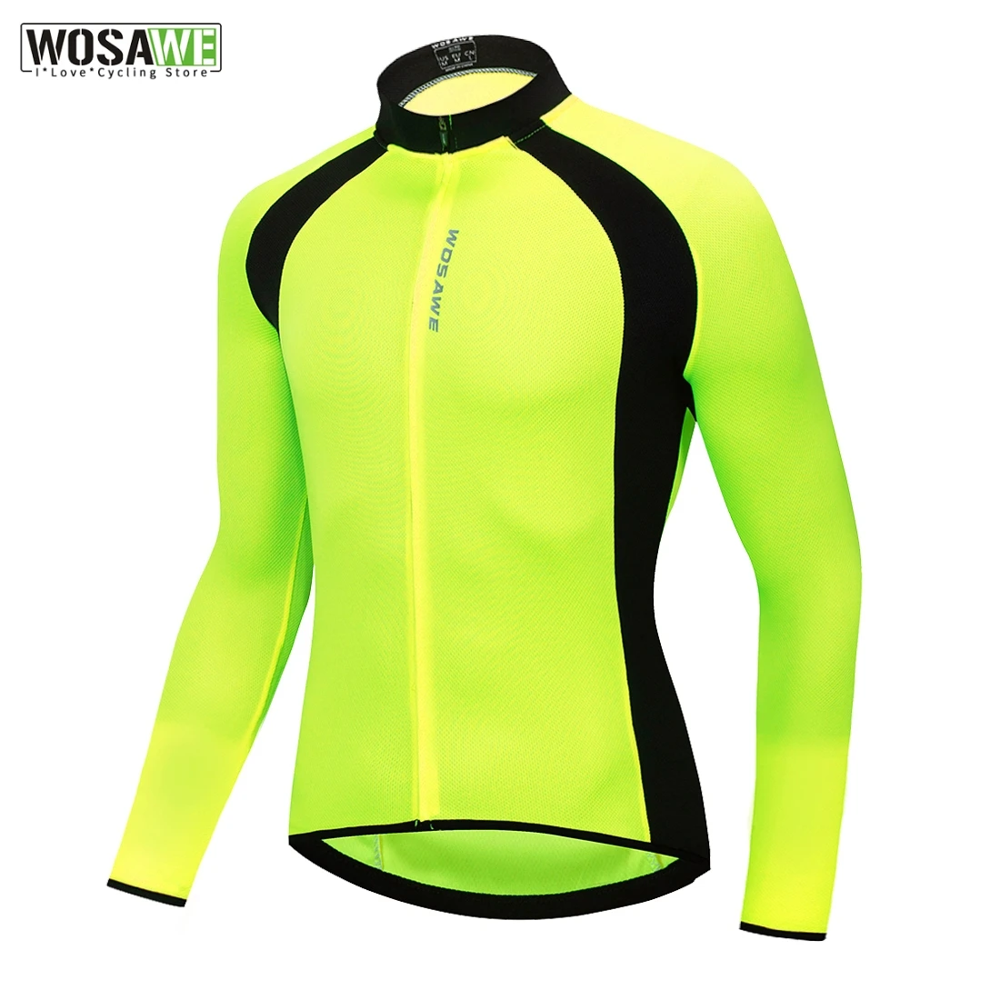WOSAWE Breathable Mesh Fabric Cycling Jacket Full Zipper Chaqueta Back
