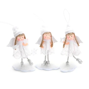 

New 3 PCS Christmas Decoration Pendant Christmas Tree Ornaments Cute Cloud Angel Plush Doll Christmas Decoration Home