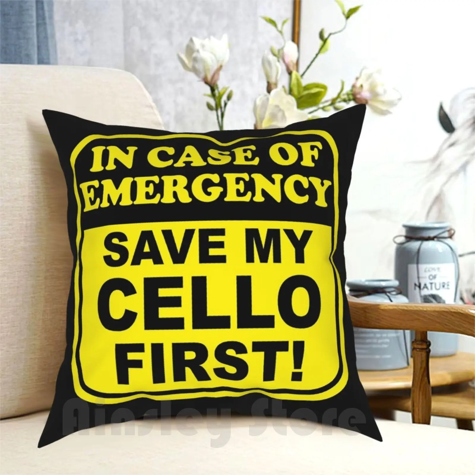 

Cello Emergency Pillow Case Printed Home Soft Throw Pillow Evisionarts Cello Cellist Cello Player String Quartet Music