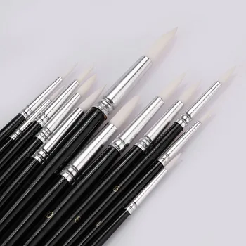 

Brush-Pencil Brush Pen 12PCS/Set Wood Gouache Fashion Art Acrylic Painting Sharp Durable Hair Pencil Paintbrush Draw Delicate