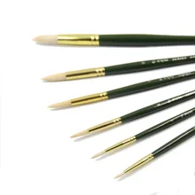6 шт./компл. свиная щетина кисть для масляной живописи картины художника кисть круглая вершина гуашь акварель ручка для рисования товары для рукоделия