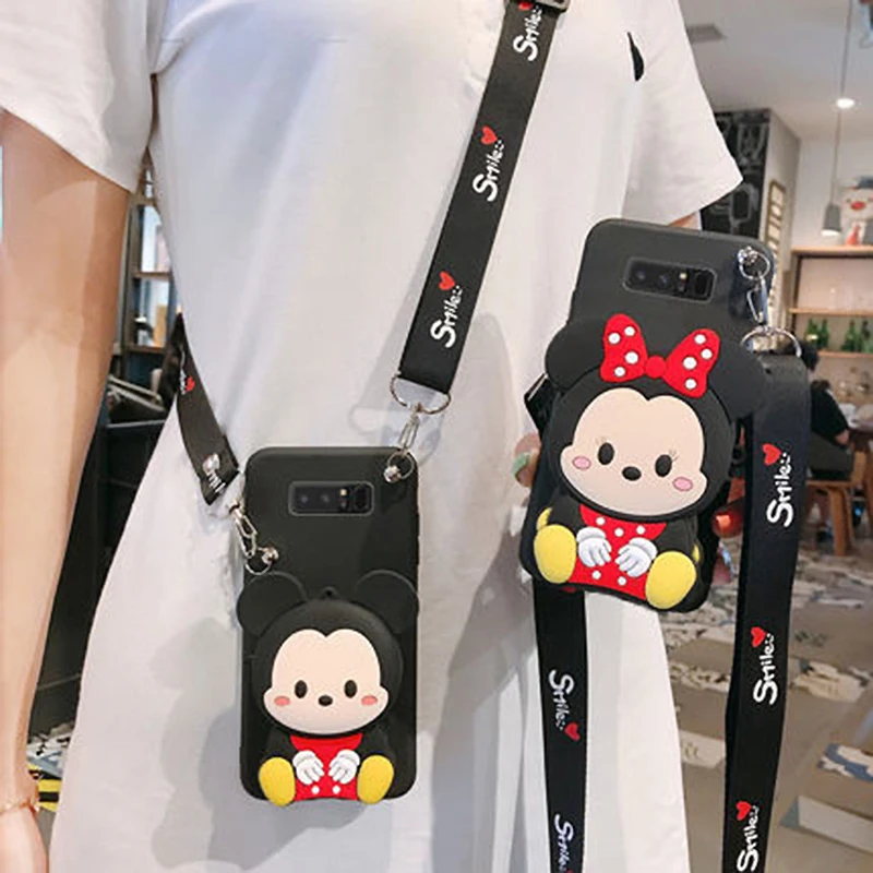 Zipper Wallet 3D Cartoon Phone Case for Samsung Galaxy S10 S9 S8 Plus s10E Note 8 9 10 Pro S7 Edge cute Soft silicone Cover |
