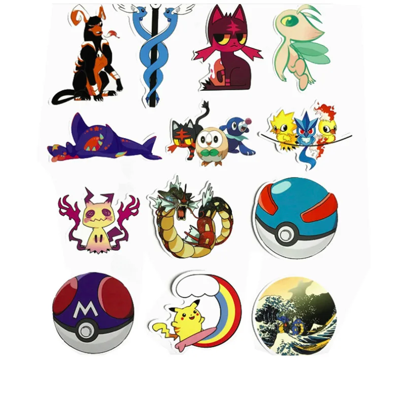 Классические игрушки 45/шт ПВХ водонепроницаемый Pokemon наклейка Покемон вокруг ноутбука багажная наклейка игрушка для детей подарок