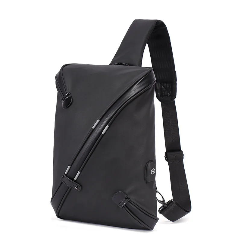 Men Chest Bag Waterproof Anti Theft Reflective USB Charging Shoulder Messenger Bags Handbag Sling Flap Male