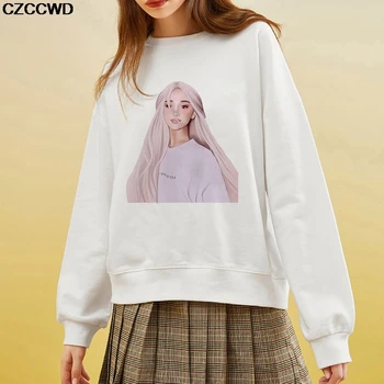 

CZCCWD Polerones Mujer Female Clothes Hoodies Harajuku Fashion Ariana Grande Hoodie Casual Long Sleeve Kawaii Sweatshirt Tops