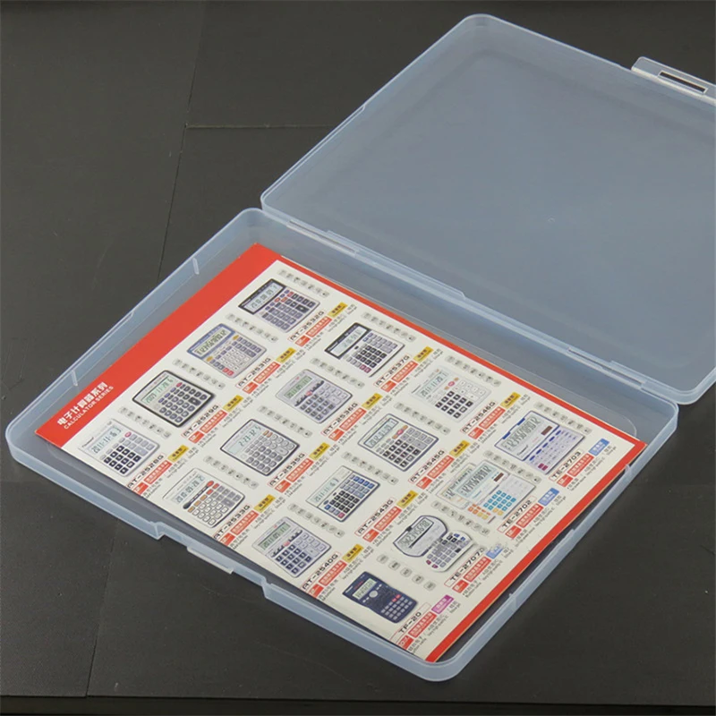 A4 Ultra-thin Portable Transparent File Box Travel Journal Document Test Paper Storage Box Office Archive File Storage Box storage box,file folder