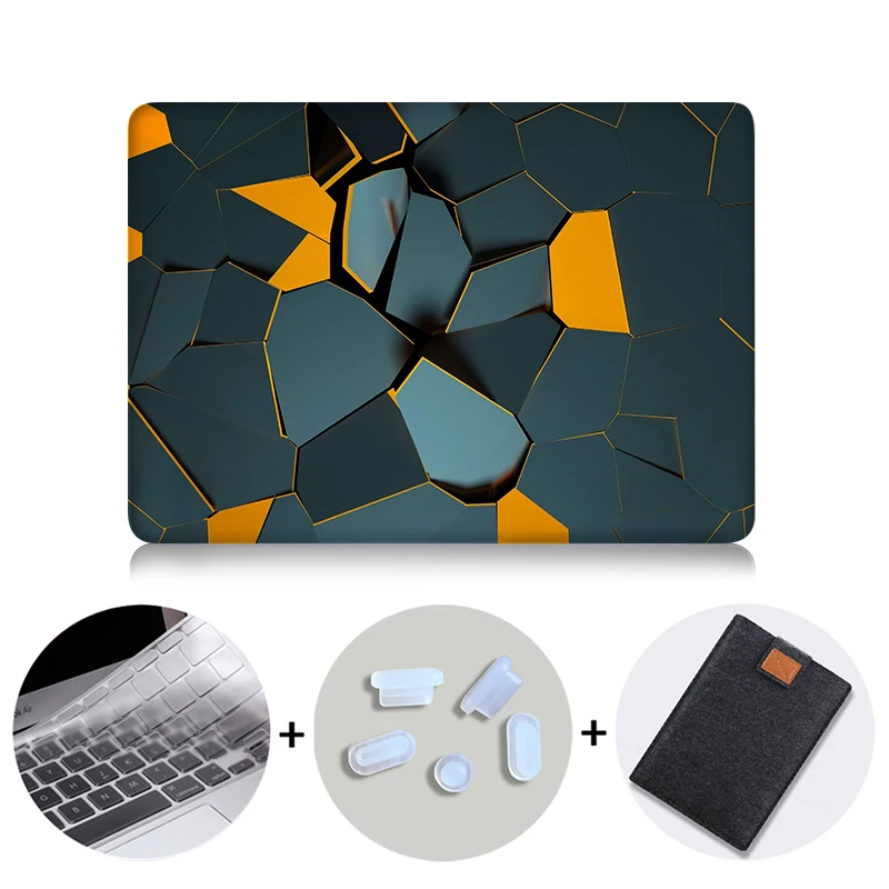MTT 3D чехол с геометрическим рисунком для Macbook Pro retina 13 15 с сенсорной панелью для ноутбука для Mac book 12 дюймов Air 11 13 дюймов Чехол - Цвет: MB02