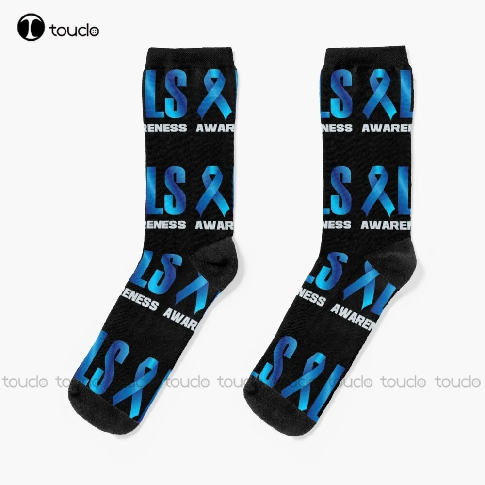 

Als Awareness Month Socks Womens Soccer Socks Unisex Adult Teen Youth Socks Personalized Custom 360° Digital Print Funny Sock