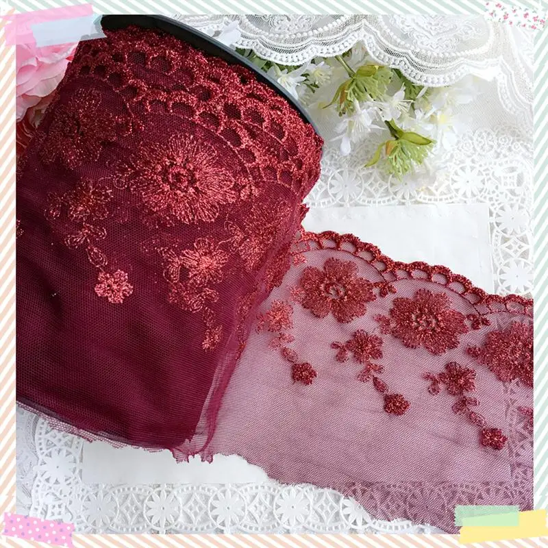Бордовый золотой нитью вышивка кружева сетки шторы DIY Одежда | Дом и сад