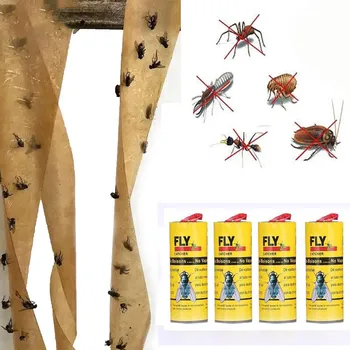 

4 Rolls Sticky Fly Paper Eliminate Flies Insect Home Glue Paper Catcher Trap Fly Bug Mosquito Killer Buzz Fly Trap Device #BL5