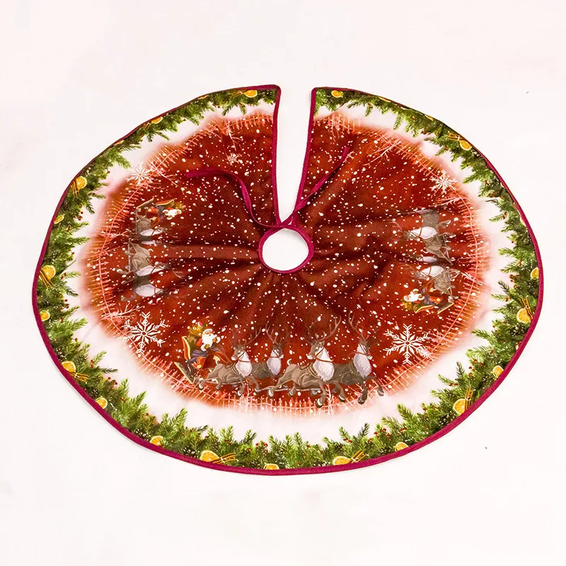 

Christmas Tree Skirts Christmas Party New Year Home Christmas Tree Decoration Printed Ornament Supplies Tree Skirt Supplies