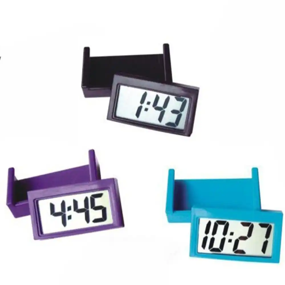 Small Self Adhesive Car Desk Clock Electronic Watch Gauges Digital Lcd Screen Aliexpress