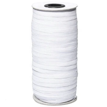 

100 Yards Length 1/4 Inch Braided Elastic Band White Elastic Cord Heavy Stretch High Elasticity Knit Elastic Band
