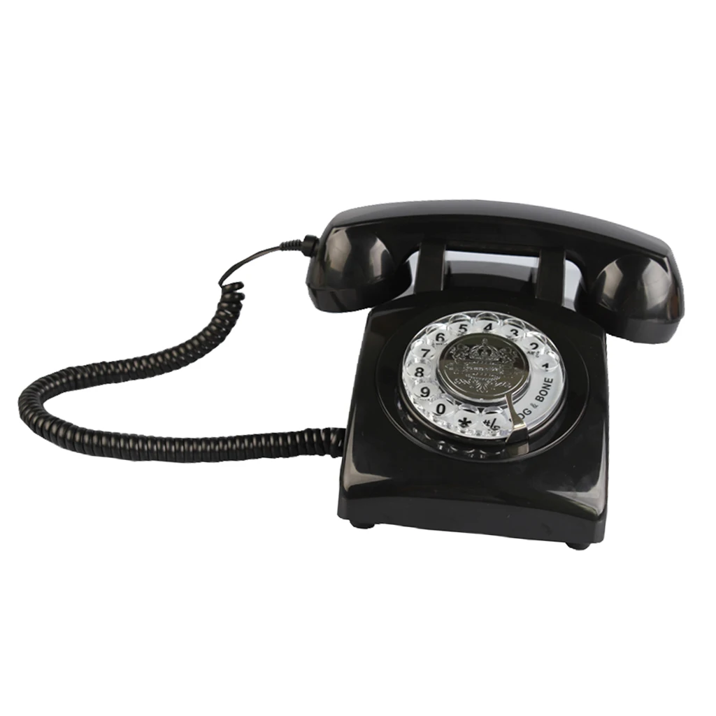 Rotary Dial Telephone for Home Office Retro Design 1970's Classic Style desk phone Landline 