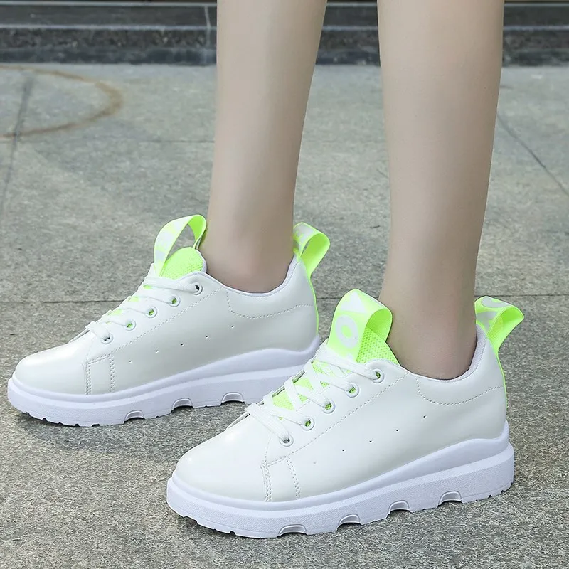 

2019 New summer breathable white shoes women's thick bottom sneakers platform shoes women's increased casual shoes