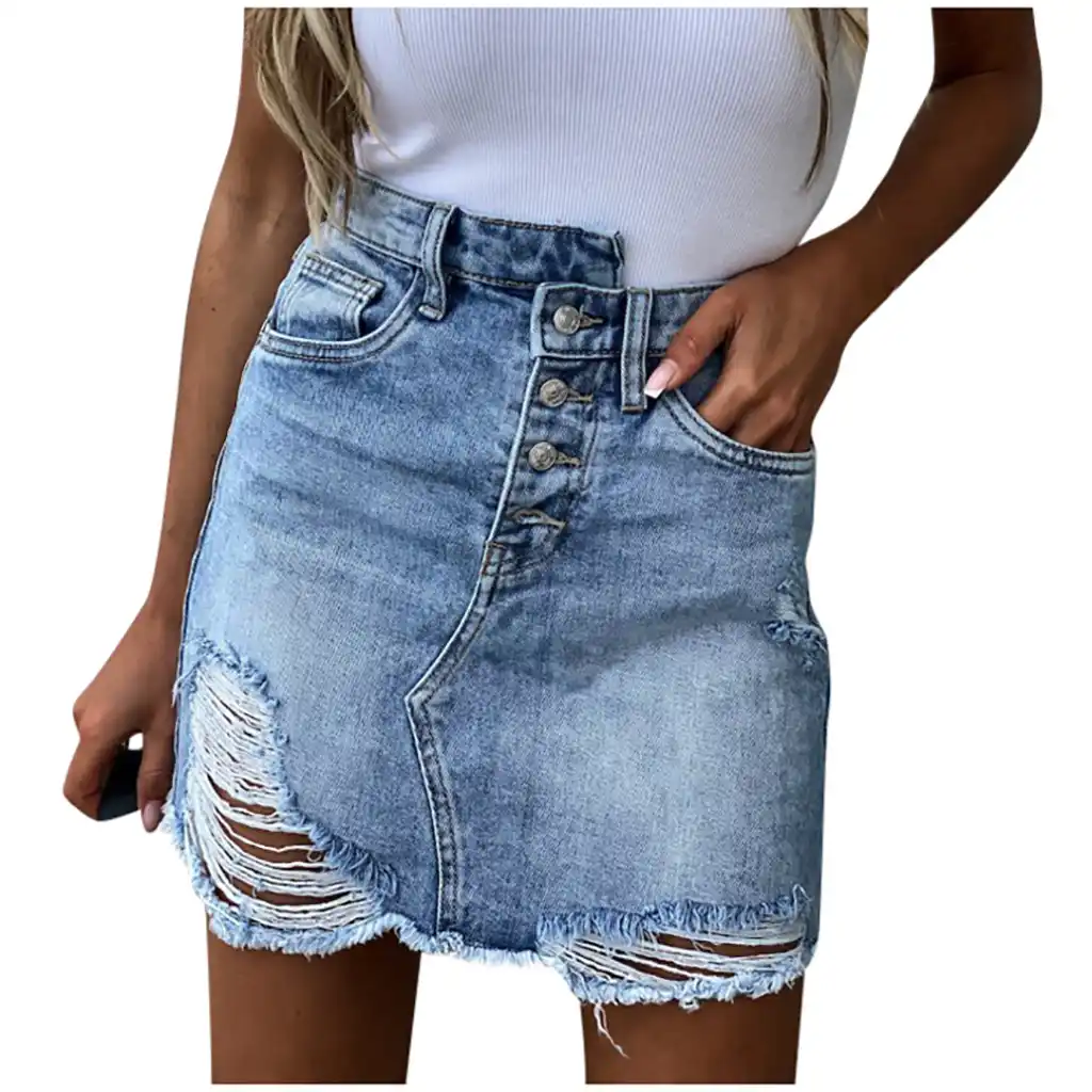 boho jean skirt