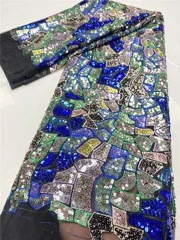 

New arrival French Tulle Lace Fabrics 2020 High Quality African Elastic Mesh Lace Fabric Nigerian Sequins Lace Fabric for Dress