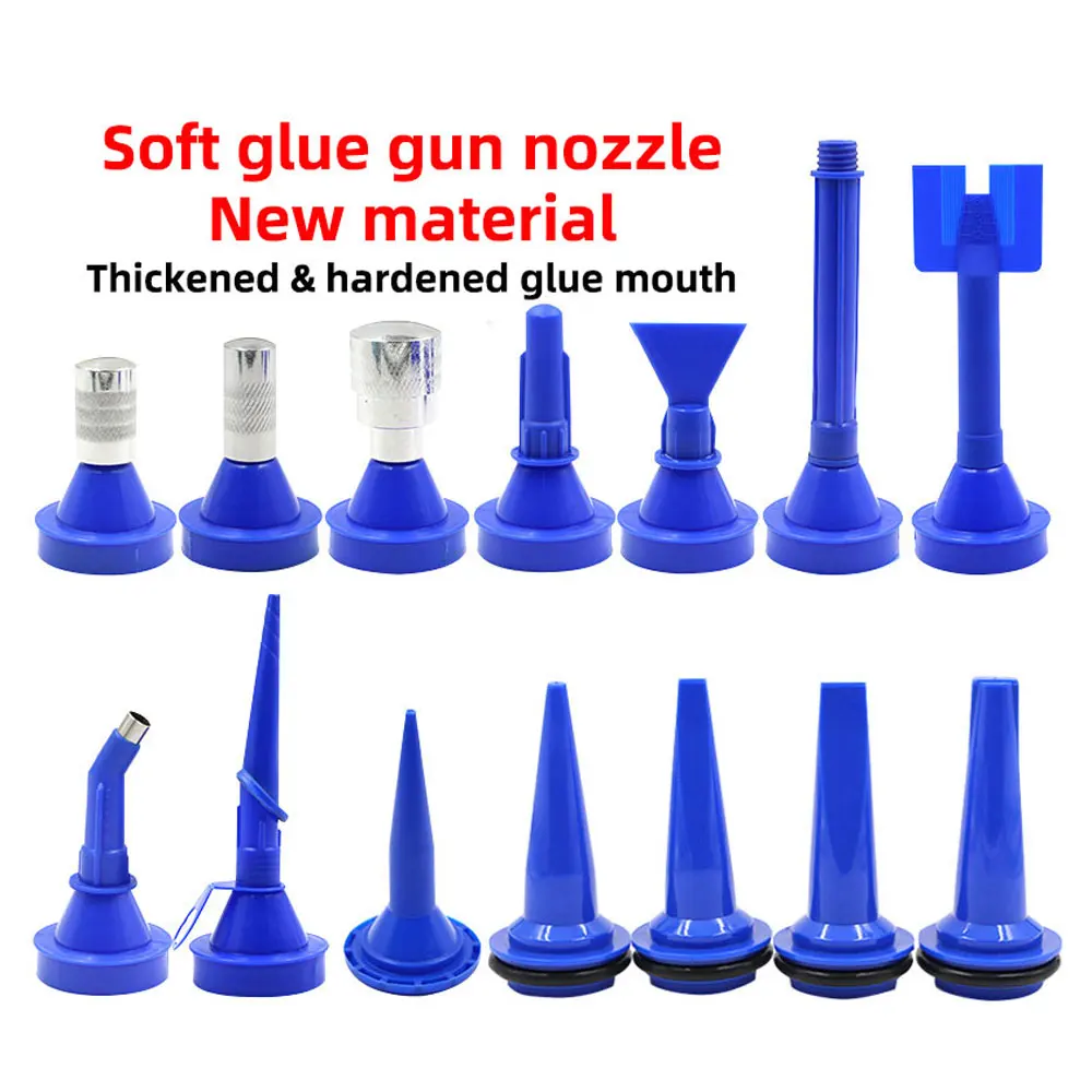 10pcs Pneumatic Glue Gun Nozzle Accessories 6/8/10MM Stainless Steel Glue Nozzle Soft & Hard Adapter Set pneumatic glue gun nozzle accessories