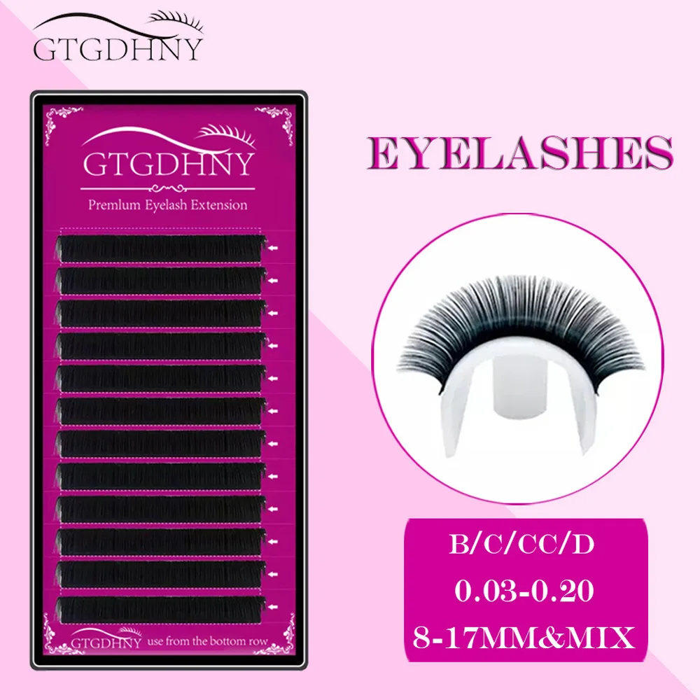

GTGDHNY Private Label Lash Extension Tray Supplies 8-25mm Cashmere Mink Silk Individual Russian Volume Classic Eyelash Extension