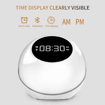 

*Wireless Bluetooth Speaker Night Light LED Mirror Alarm Clock Subwoofer Bluetooth Alarm Clock Speaker Snooze Desktop Clock
