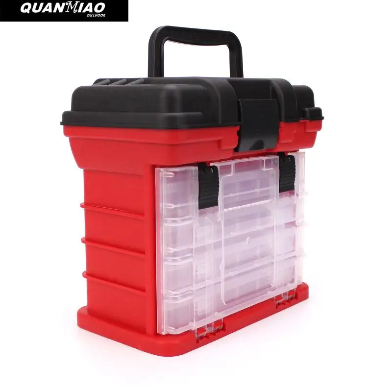 

Портативный 5 Слои большой ящик для рыболовных снастей с пластиковой ручкой рыболовная приманка коробка инструменты рыболовные принадлежности чехол 4 цвета 26*17*26 см