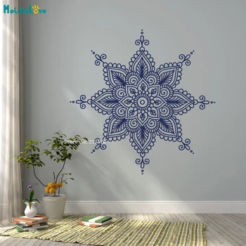 

Quiet Living Room Mandala Art Sticker India Traditional Flower Morrocan Décor Home Aart Murals Office Decals Vinyl YT5032