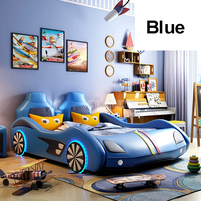 1.2m/1.5m/1.8m Car Design Children Bed With Mattress Top Layer Genuine Leather Bed Child Home Bedroom Furniture For Kids Gift 1.2m/1.5m/1.8m Car Design Children Bed With Mattress Top Layer Genuine Leather Bed Child Home Bedroom Furniture For Kids Gift