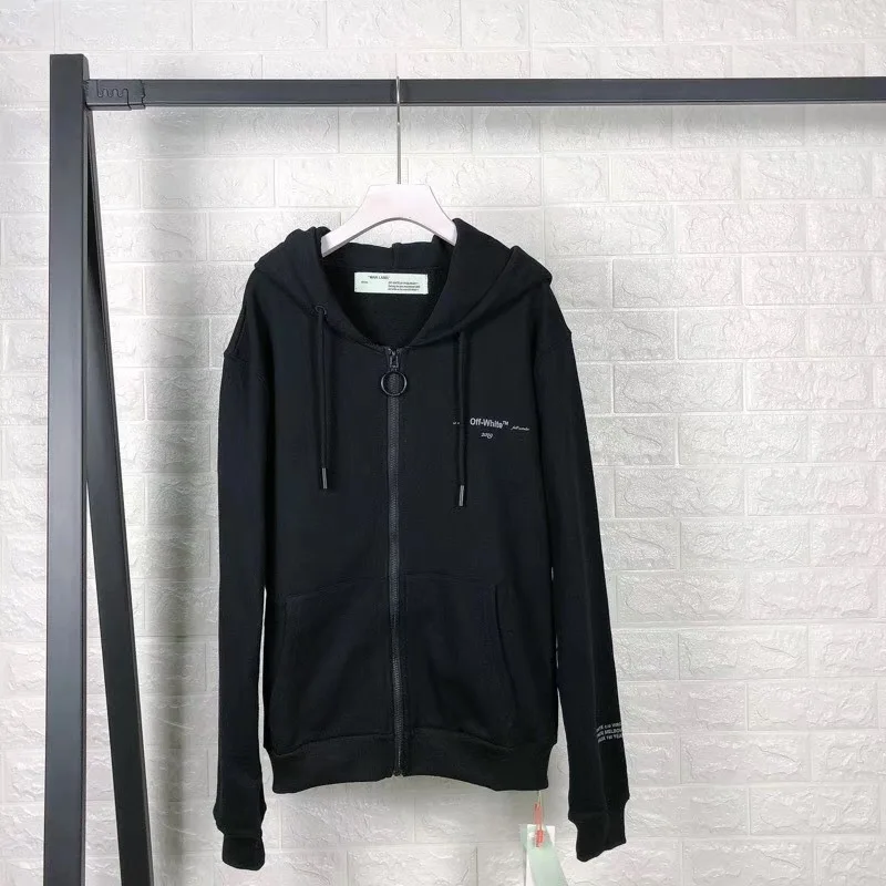 OFF-white OW 19SS ограниченная Светоотражающая толстовка с капюшоном cordon мужская пара