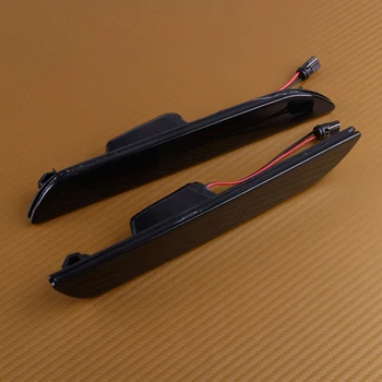 

beler 2pcs 3W 12V Smoked Lens Red LED Rear Bumper Side Marker Signal Light Lamp Reflector Lamp Fit For Ford Mustang 2015-2019