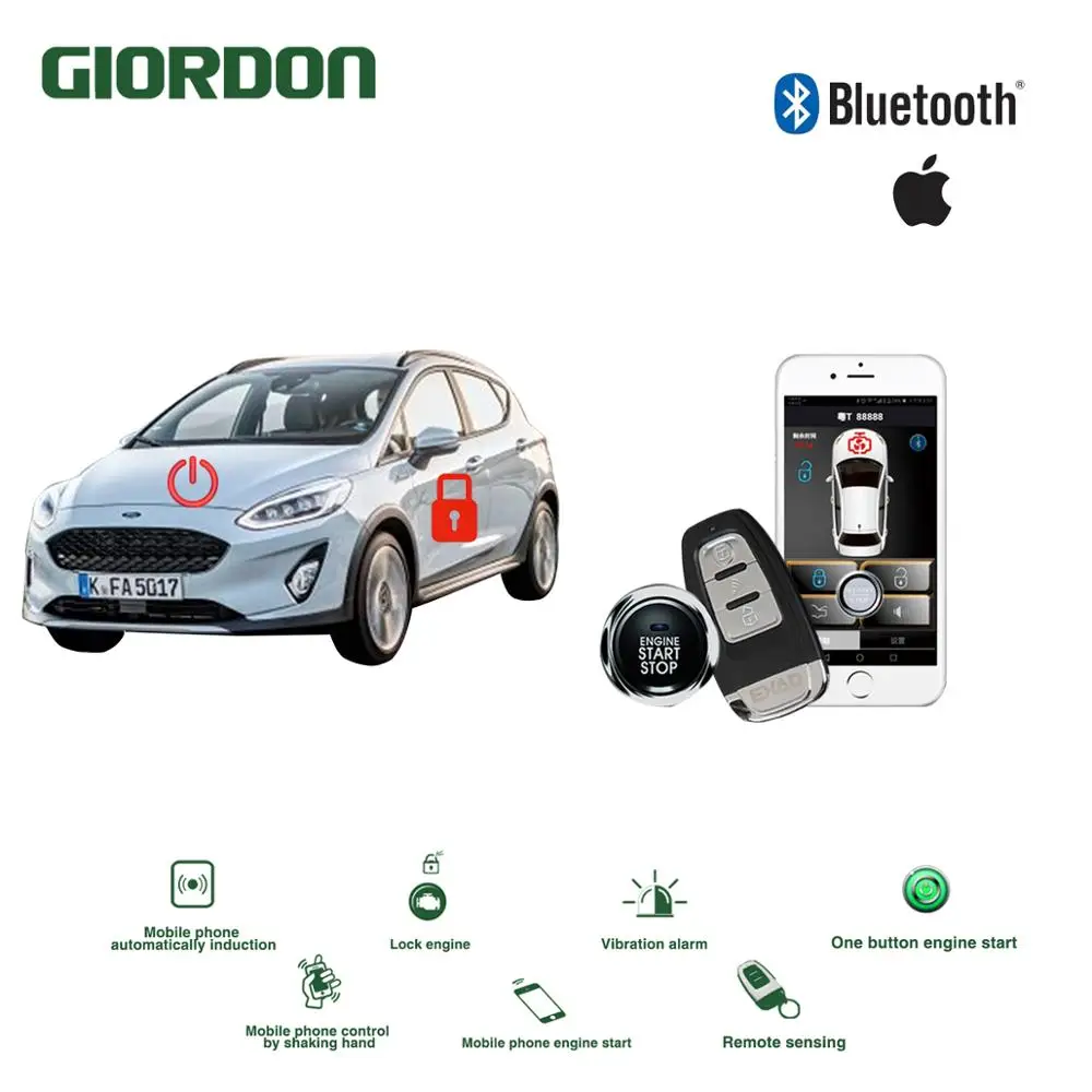 

Universal Keyless Entry PKE Comfort System IOS APP Phone Car Alarm Boost Remote Start Car Engine Fordfiesta