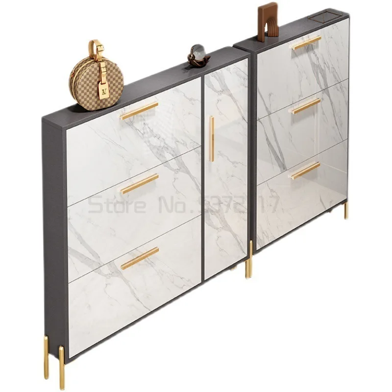 Light luxury ultra thin shoe household tipping bucket shoe