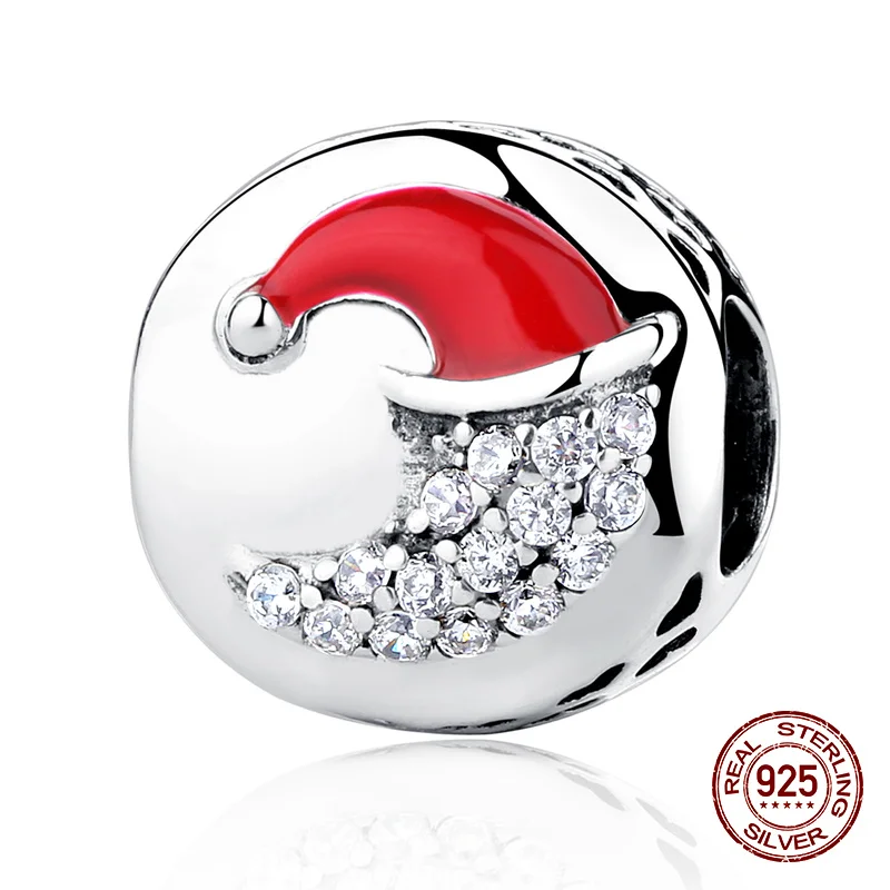 Womak натуральная 925 пробы Серебряное ожерелье с амулетом подвеска, подходит к подлинным браслетам Pandora, бусины, ювелирное изделие, подарок на Рождество - Окраска металла: s067