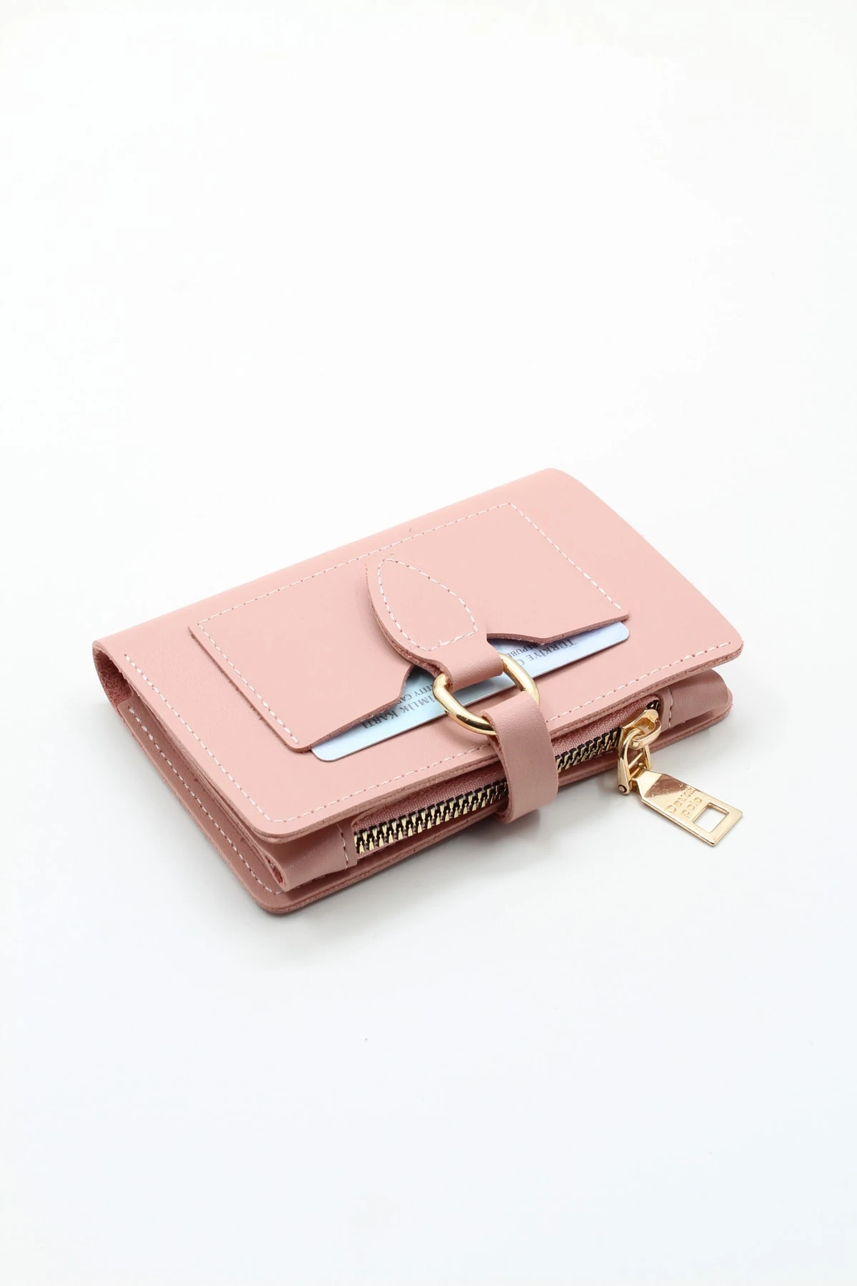 Cartera de piel sintética con hebilla para mujer, Cartera de piel sintética, color rosa, Horizontal, para exteriores|Carteras| AliExpress