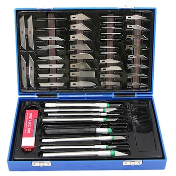 

TOP Carving Knife Set 56Pcs Double Bubble Carving Knife Carving Paper Knife Rubber Carving Knife Manual Diy Tool
