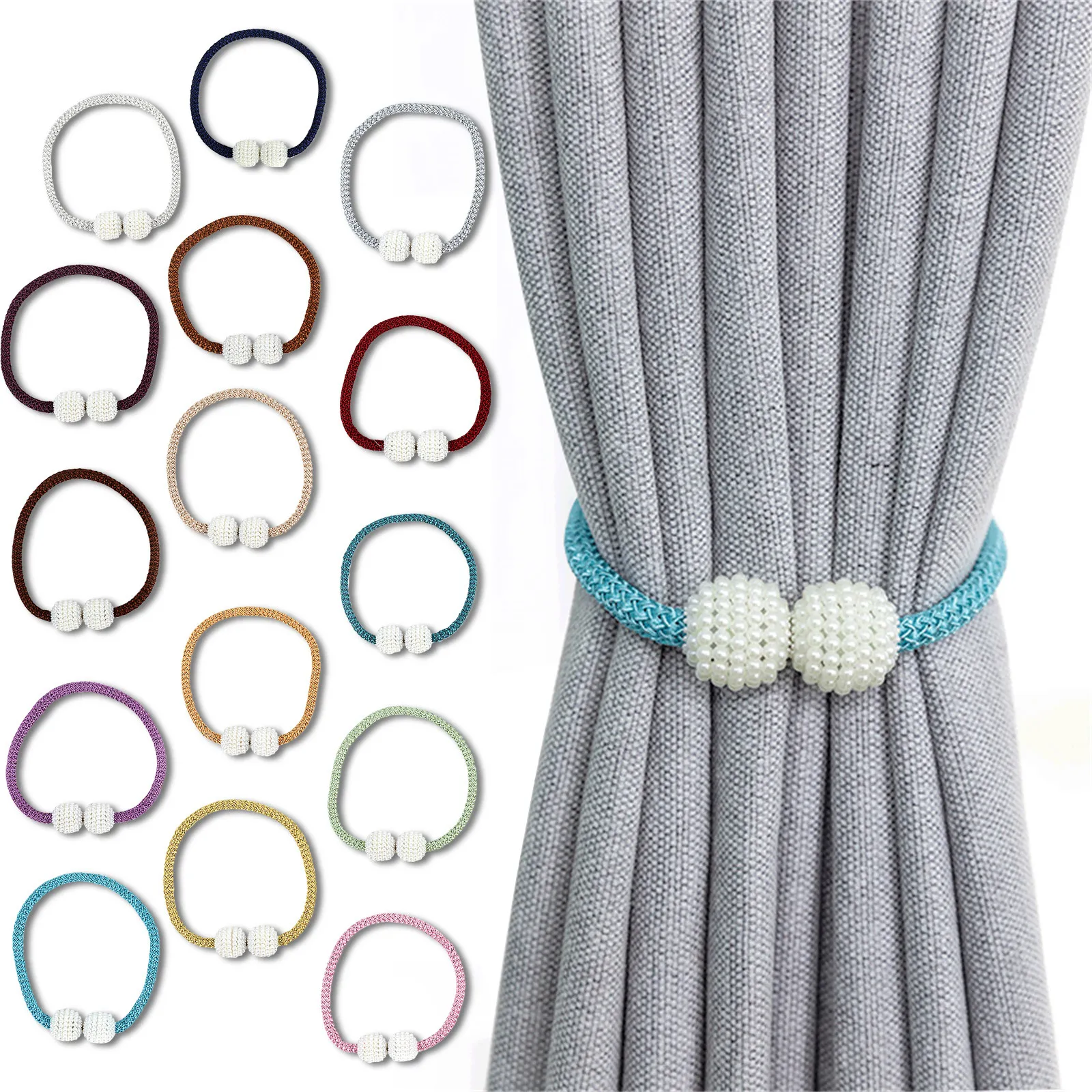 Magnetic Curtain Tieback Buckle Strap Holdbacks Magnet Clip For Decorative Rod Tie Backs Hanging Belts Rope Accessoires | Дом и сад