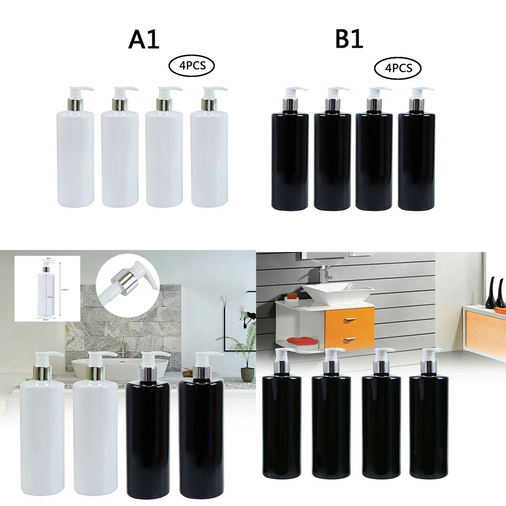 4 x диспенсер для мыла бутылка насос пластик жидкий шампунь пустой 0.5L Ванная комната контейнер для хранения поставки