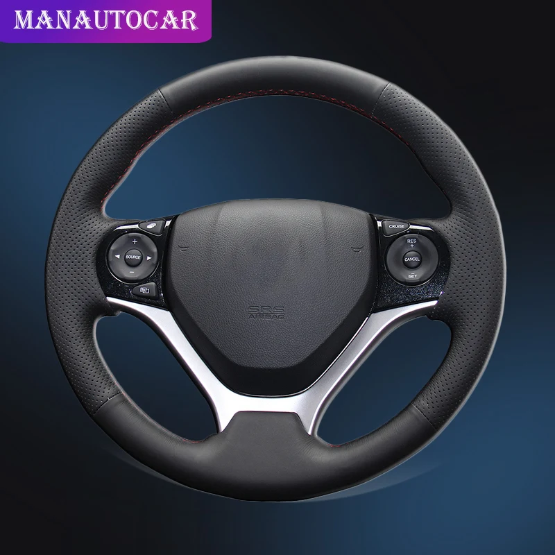 Рукоделие шитья для Honda Civic 9 2012-2015 Автомобильная оплетка на рулевое колесо чехол