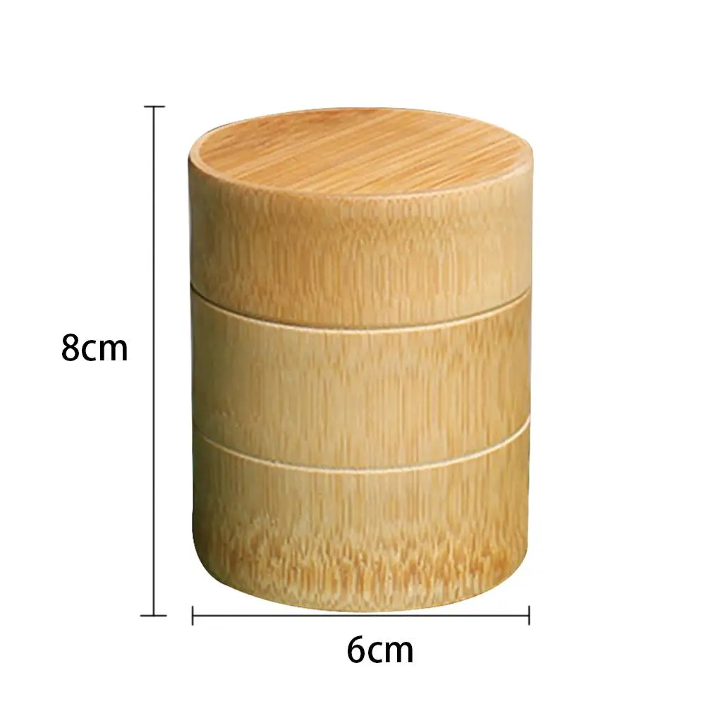 Экологичная чайная коробка, чайная банка, портативная чайная Канистра с крышкой, ручной работы, контейнер из натурального материала, круглая бамбуковая натуральная коробка для хранения