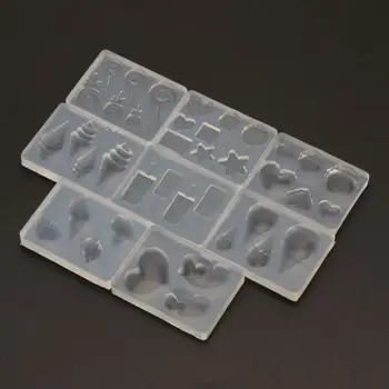 

8Pcs Food 3D Acrylic Mold Kit Nail Art DIY Decoration Ice Cream Biscuit Mix Design Epoxy Resin Mold Jewelry Making Tools