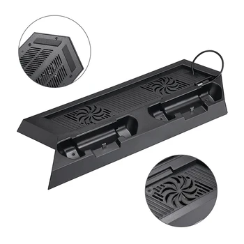 

New Arrival 1pc P-S4 Console Vertical Stand 2 Controller Charger Charging Dock 2 Cooling Fan for Sony Play Station 4