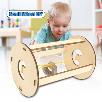 

DIY Roller Assembly Model Toy Kit Wooden Elasticity Principle Physical Experiment Toy S7JN