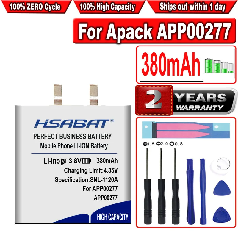 HSABAT 380mAh APP00277 Battery for APack 1ICP4/24/28 | Мобильные телефоны и аксессуары