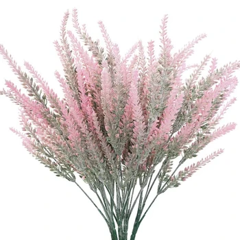 

12PCS Artificial Lavender Flowers Simulation Flower DIY Wedding Bouquet Indoor Outside Garden Patio Wall Fake Plant