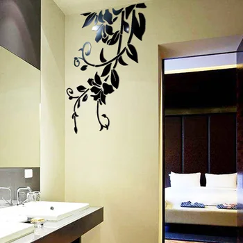 

Decals Wall Stickers TV background Ornament 3D Mirror Flower Art Acrylic Mural