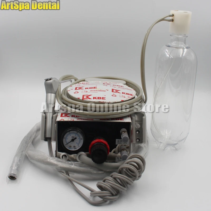 good quality Dental Lab Aluminum alloy Portable one Turbine Unit Air Compressor 3 way straw for den