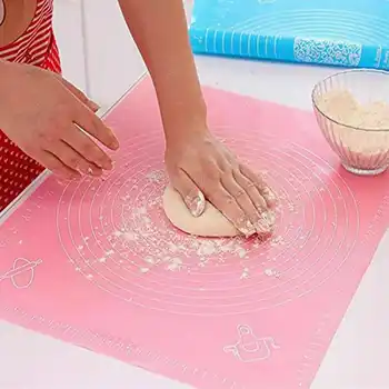 

Silicone Baking Mat Non-Stick Thickening Flour Rolling Scale Mat Kneading Dough Pad Baking Pastry Rolling Mat Bakeware Liners