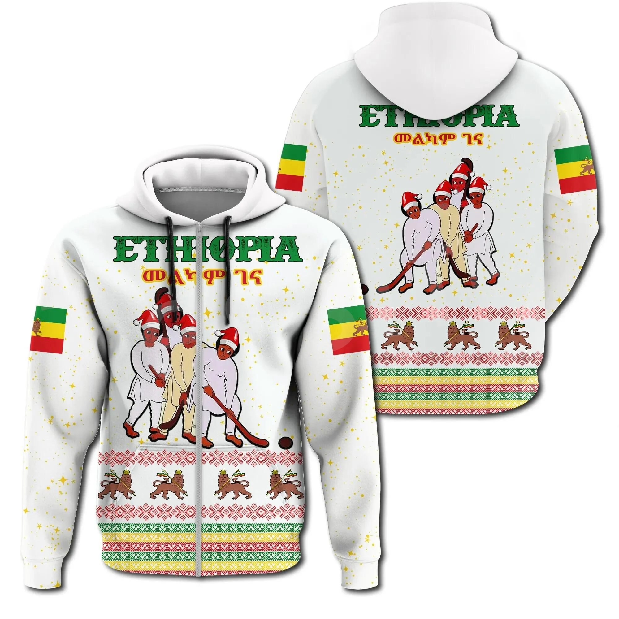 Tessffel Ethiopia County Christmas Africa Native Tribe Lion Retro Harajuku Tracksuit 3DPrint Men/Women Funny Casual Hoodies A6