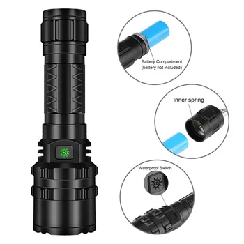 

XML-L2 Flashlight LED Torch Rechargeable For Hiking Aluminium Alloy Super Bright 14.8*3.7*2.6cm