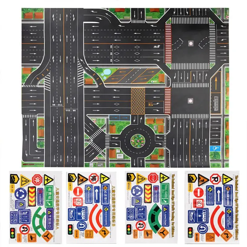 Автомобильный парк дорожные карты коврик шоссе дети город сцены игровые коврики развивающие игрушки X5XE