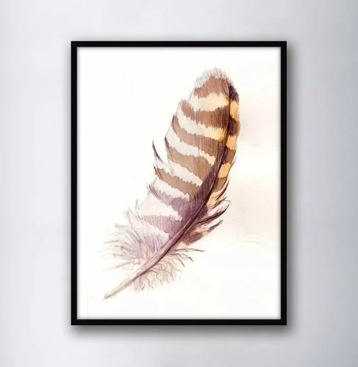 

Wall Art Canvas Painting Nordic Modern Fresh a Feather Decorative Paintings Modular Picture for Living Room
